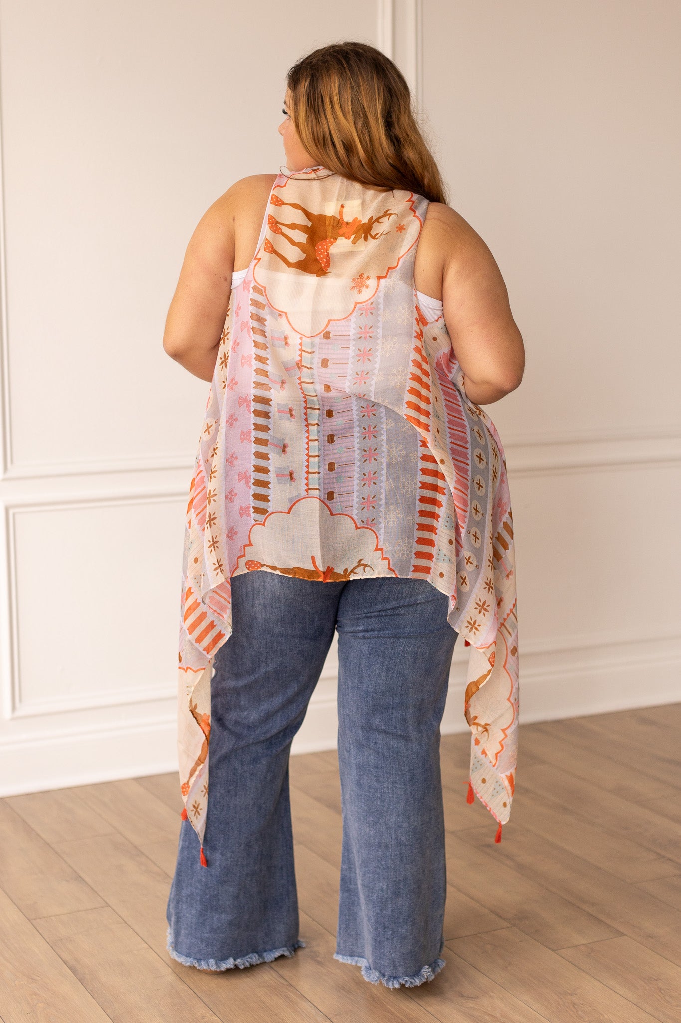 The Peachy Prancer Christmas Cover Up with Peach Tassels