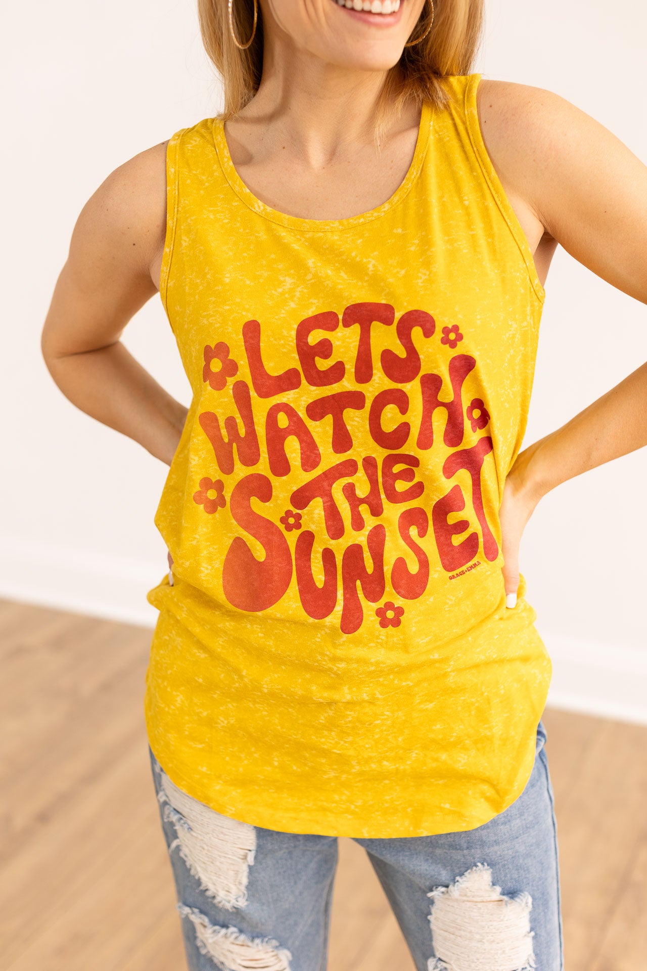 Let's Watch The Sunset on Yellow Acid Wash Tank
