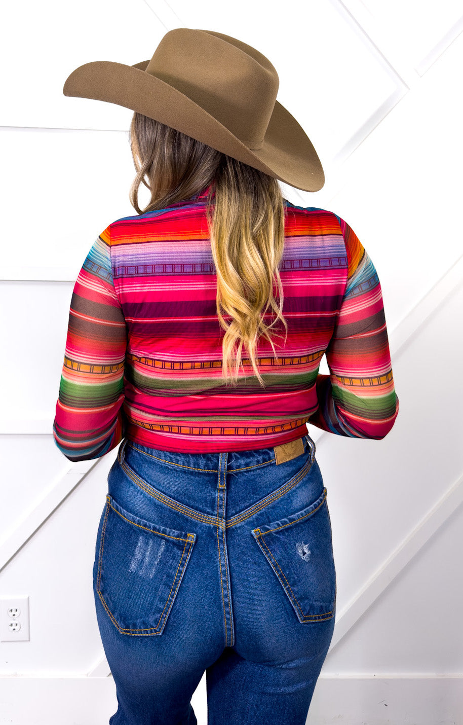 Southwestern Serape Mesh Top - styled outfit