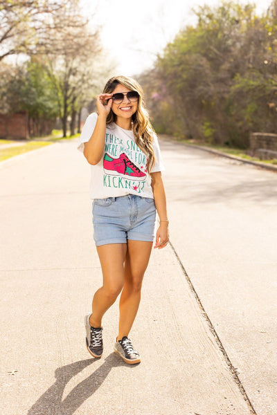 These Sneaks Were Made For on Vanilla Bean-White Cuff Tee