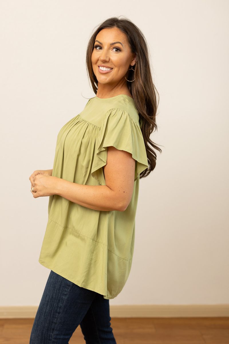 Sage Blouse with Bow