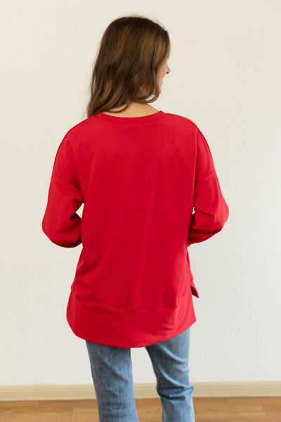 Red Micro Fleece Crewneck