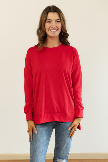 Red Micro Fleece Crewneck