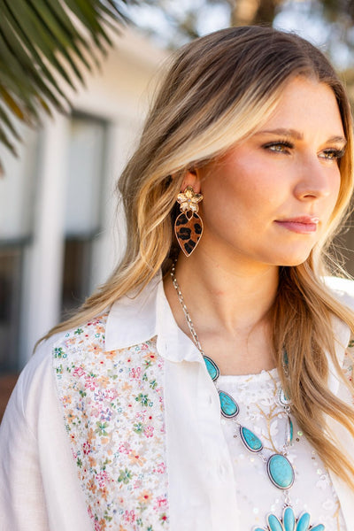 Button-Up with Embroidered Yoke, White