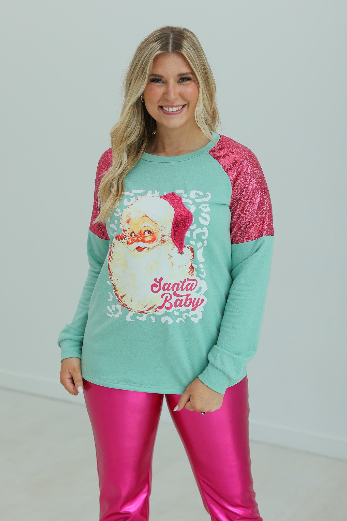 Santa Baby Mint Sweatshirt