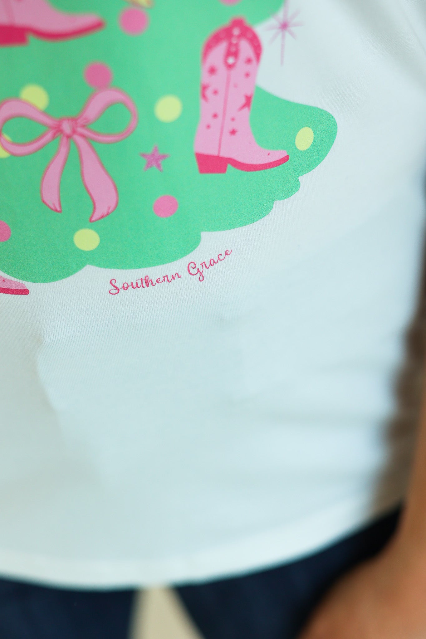 Christmas Tree on Princess Top, White