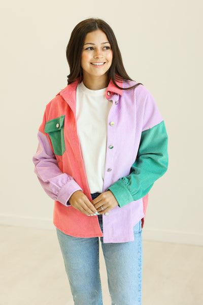 Color Block Shacket