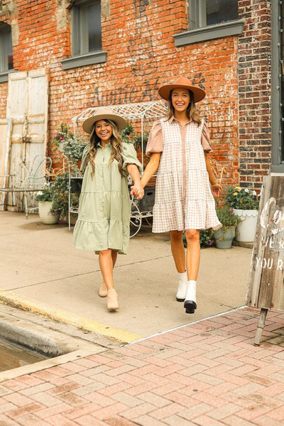 Sage Button-Up Dress