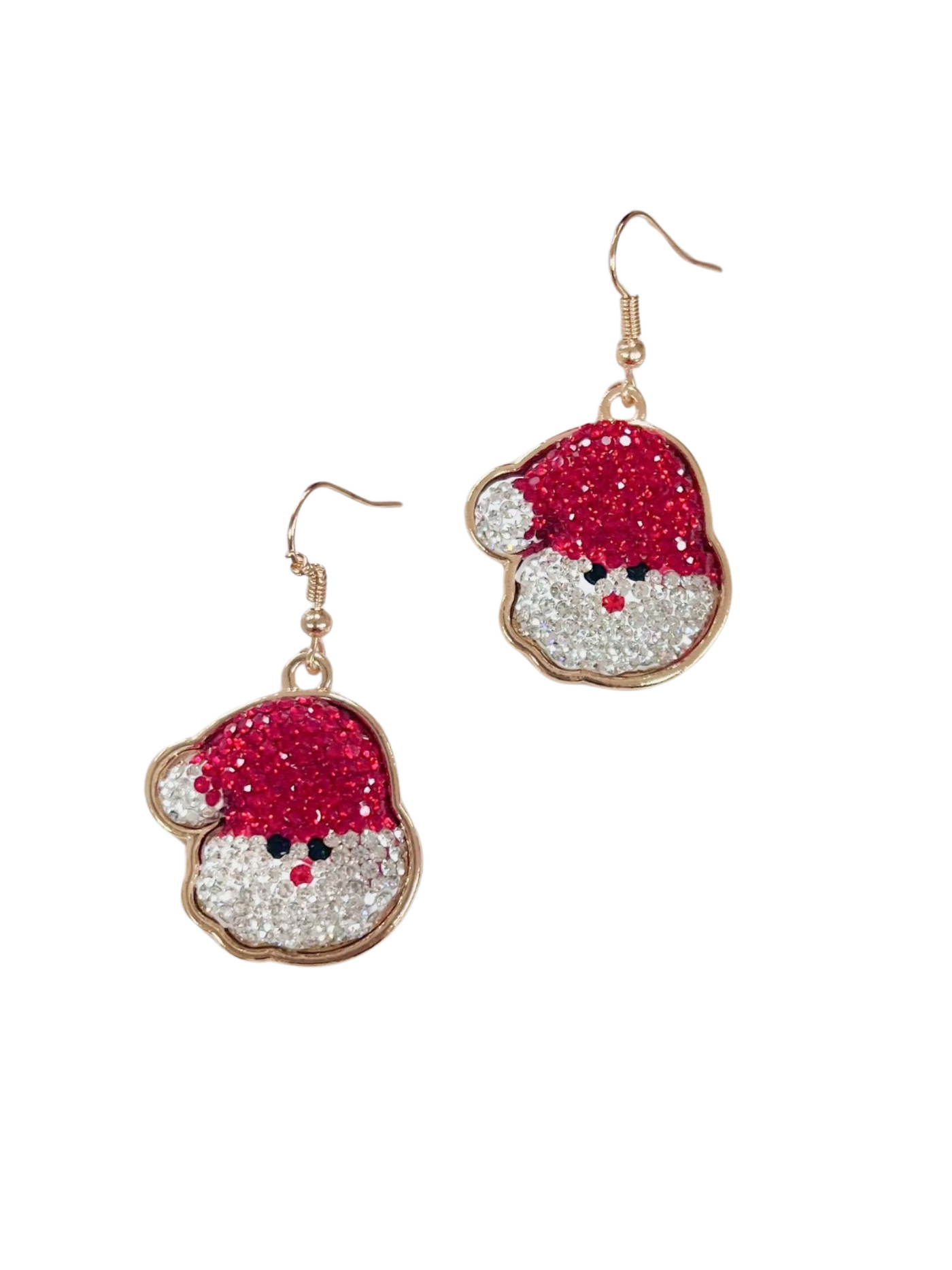 Santa Is Coming To Town Glitter Santa Clause Earrings