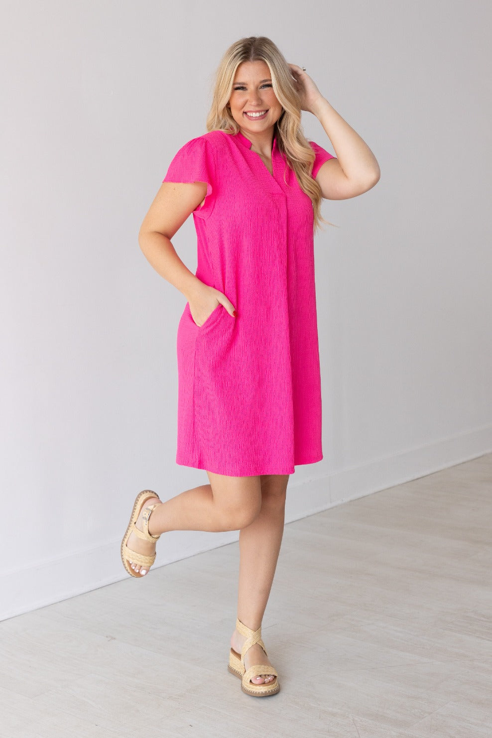 The Nicole Dress, Hot Pink