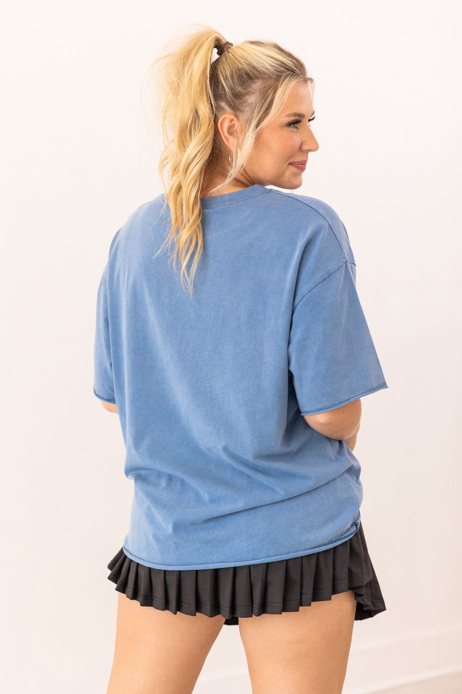 "Here For Fireworks" On Blue Relaxed Fit Tee