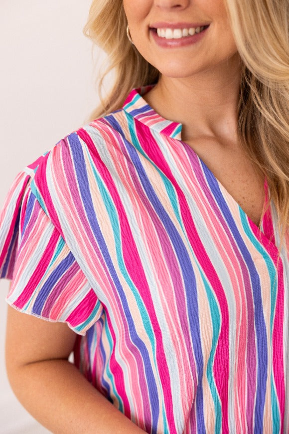 The Nicole Dress, Abstract Stripe