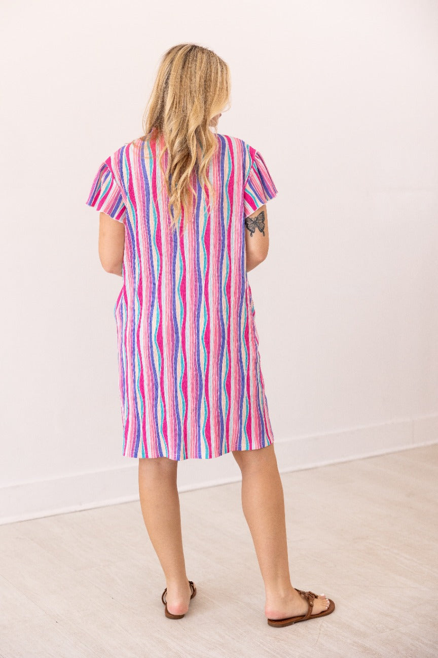 The Nicole Dress, Abstract Stripe