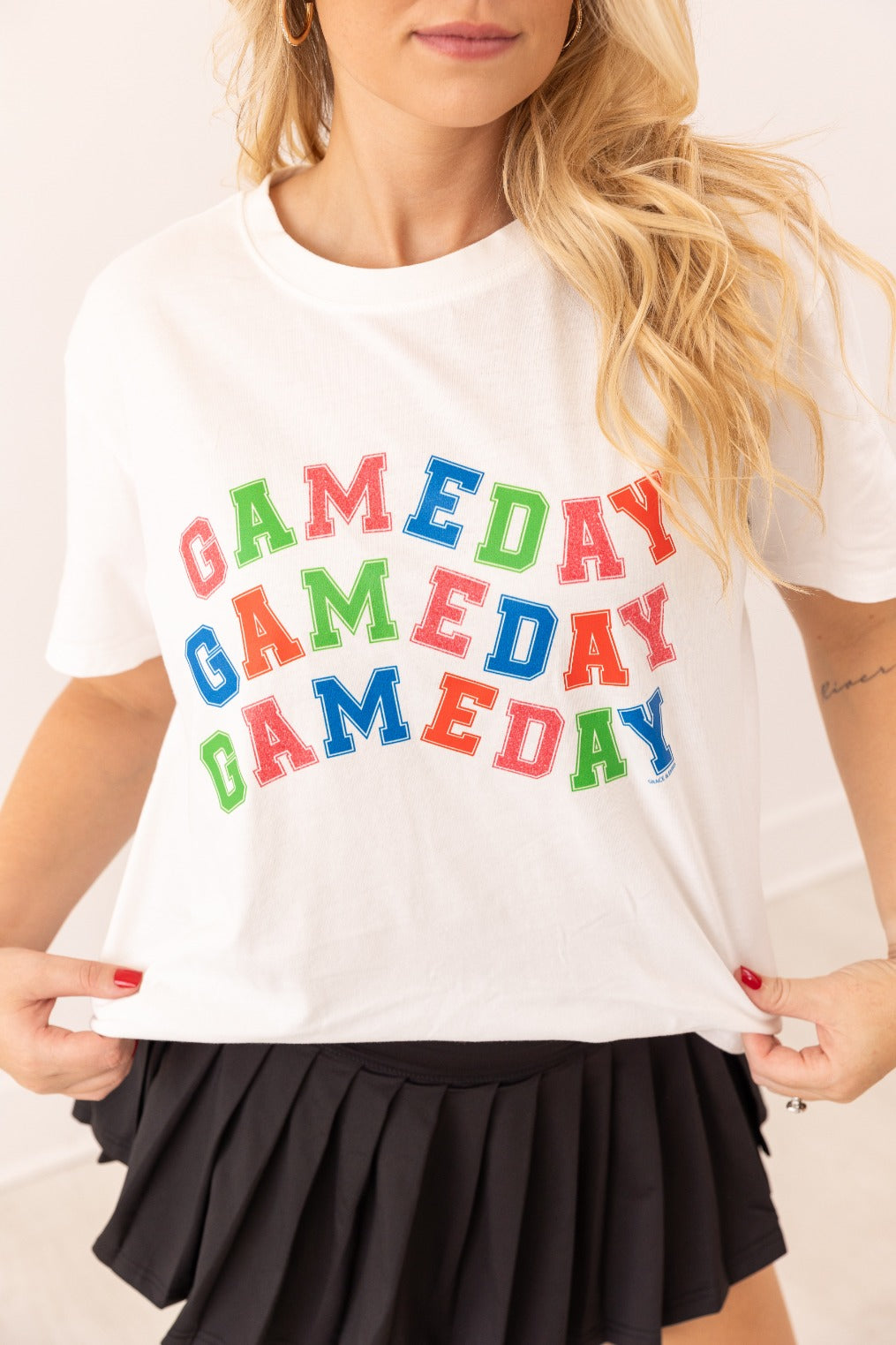 Gameday On True Fit White Tee, styled