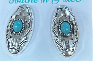Silver and Turquoise Navajo chuncky studs