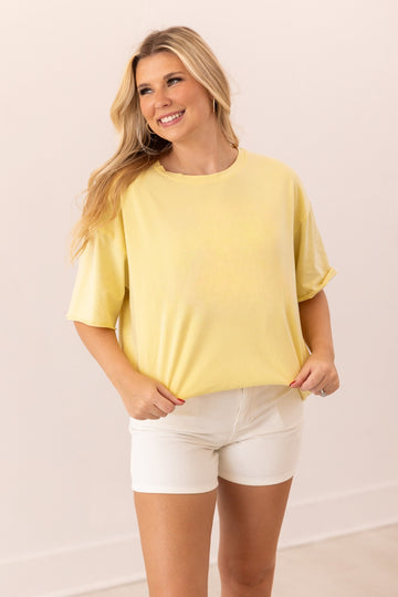 Yellow Boxy Tee Blank