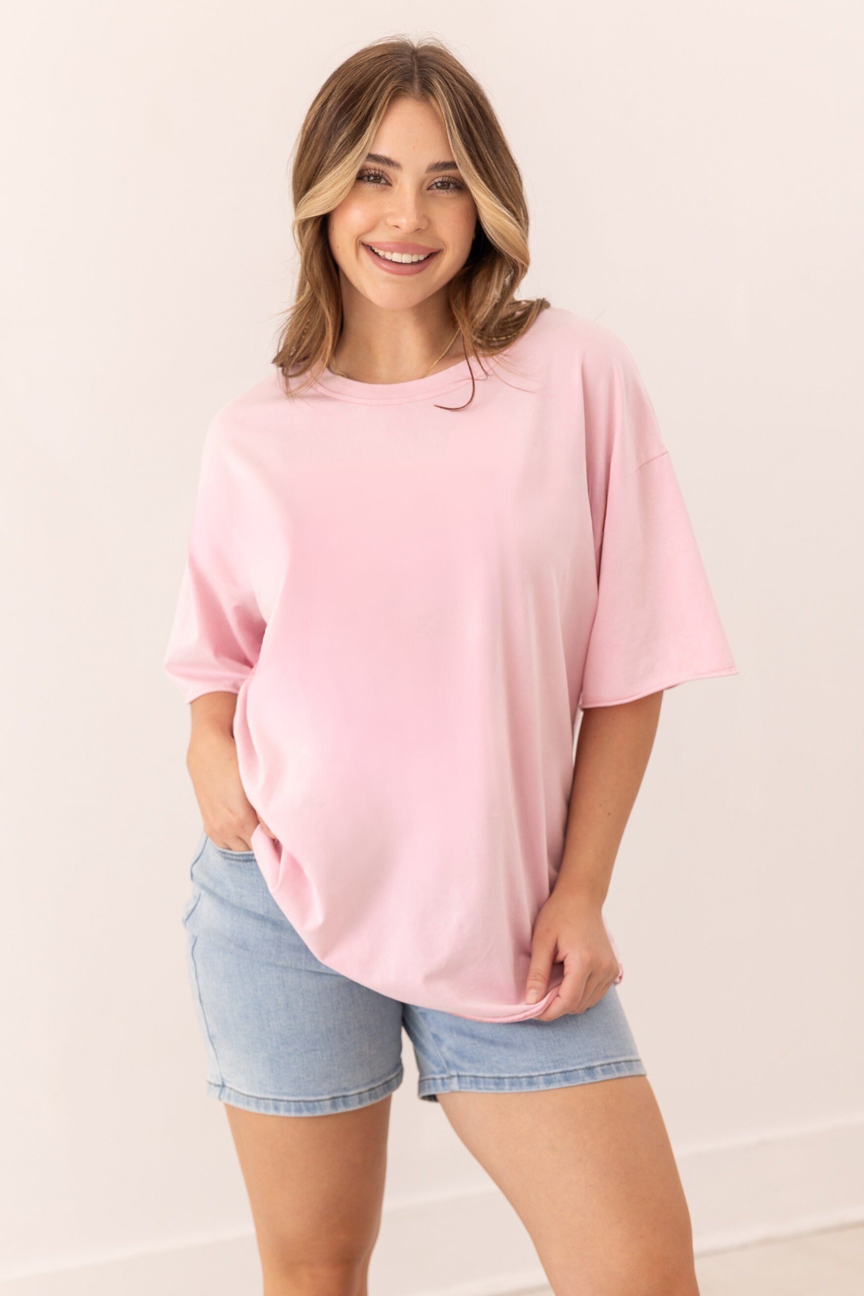 Pink Boxy Tee Blank