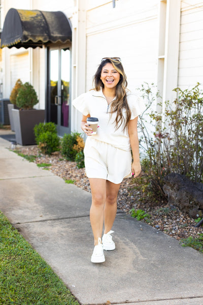 Ivory Knit Shorts