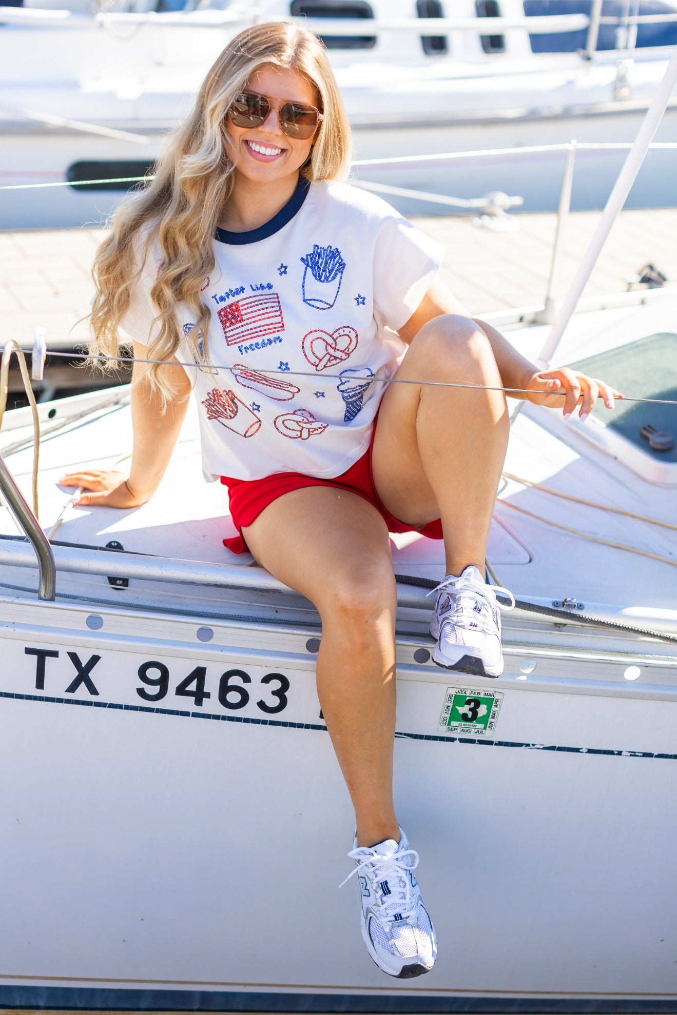 "Freedom" Sequin Embroidered Top