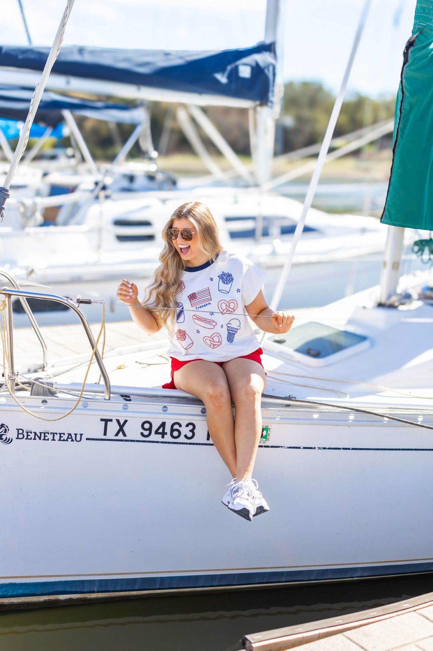 "Freedom" Sequin Embroidered Top