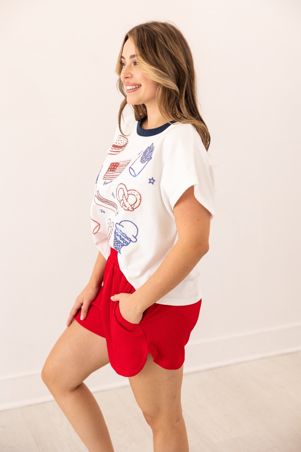 "Freedom" Sequin Embroidered Top