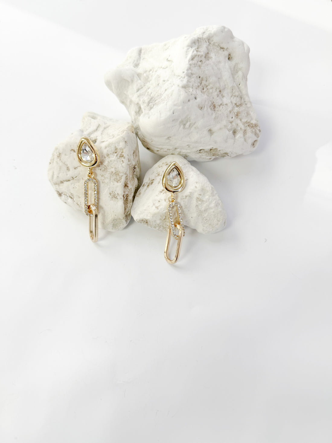 Chunky Paperclip Chain Earrings, Gold