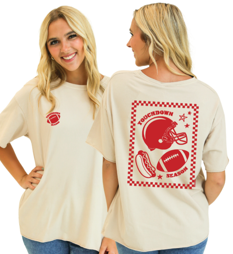 Touchdown Season Beige Tee Shirt