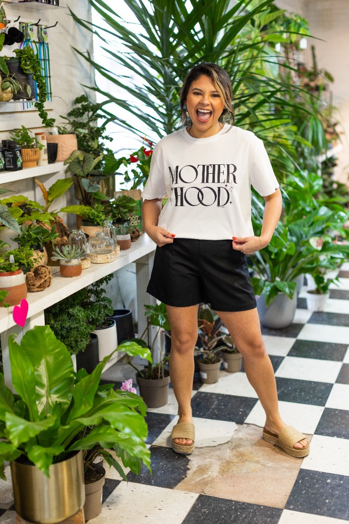 Mother Hood on White Tee Shirt