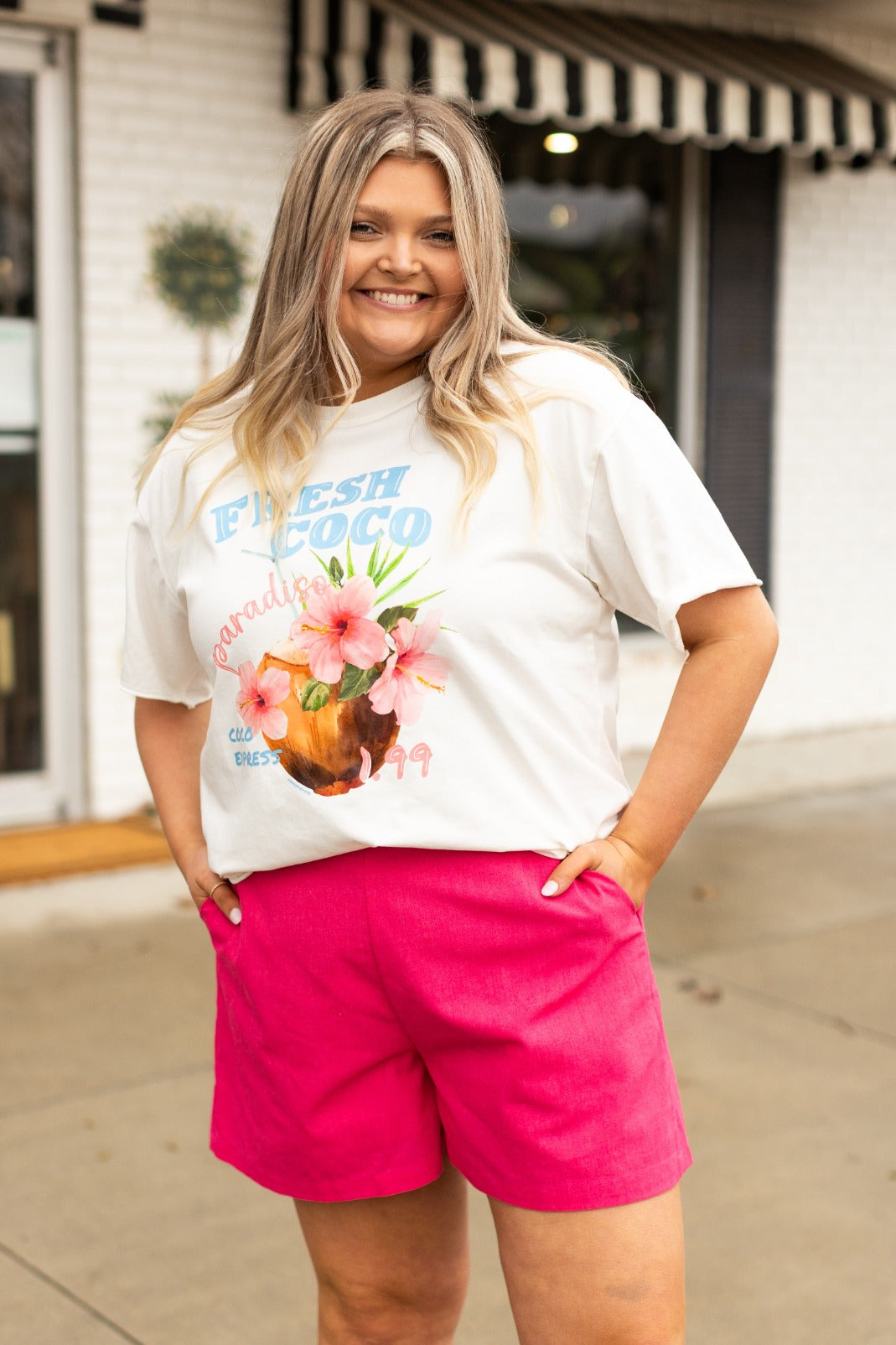 Fresh Coco on White Tee Shirt