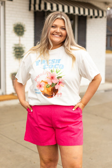 Fresh Coco on White Tee Shirt