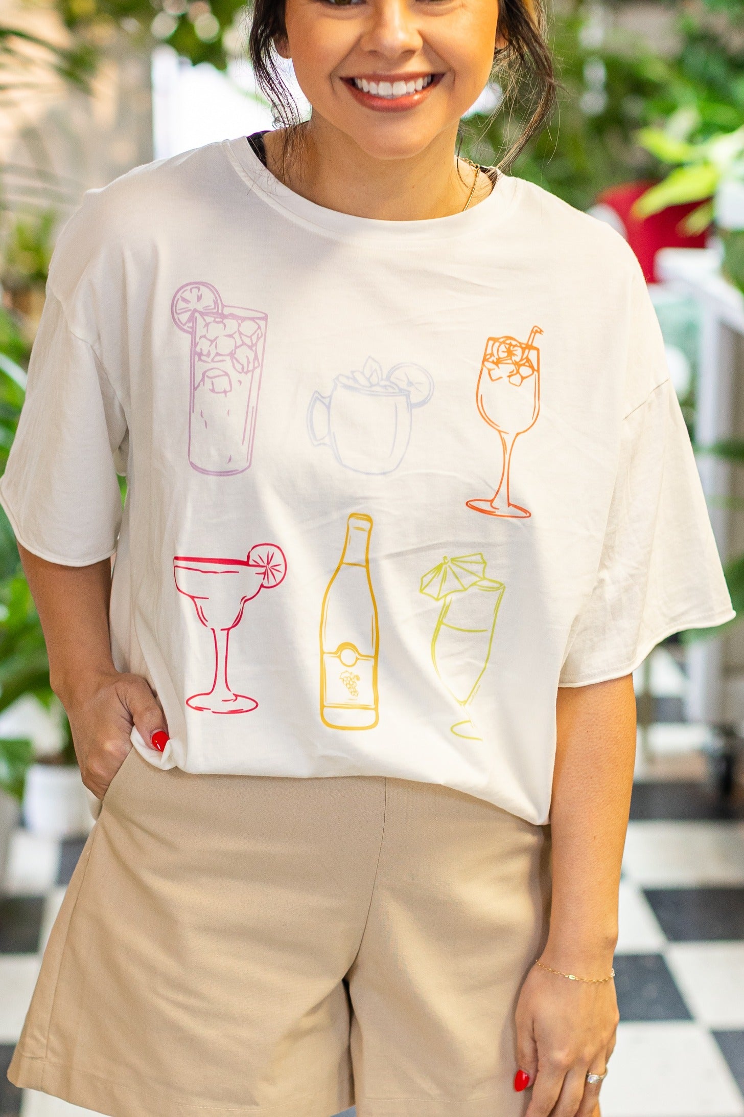 Summer Spritz On White Relaxed Fit Tee