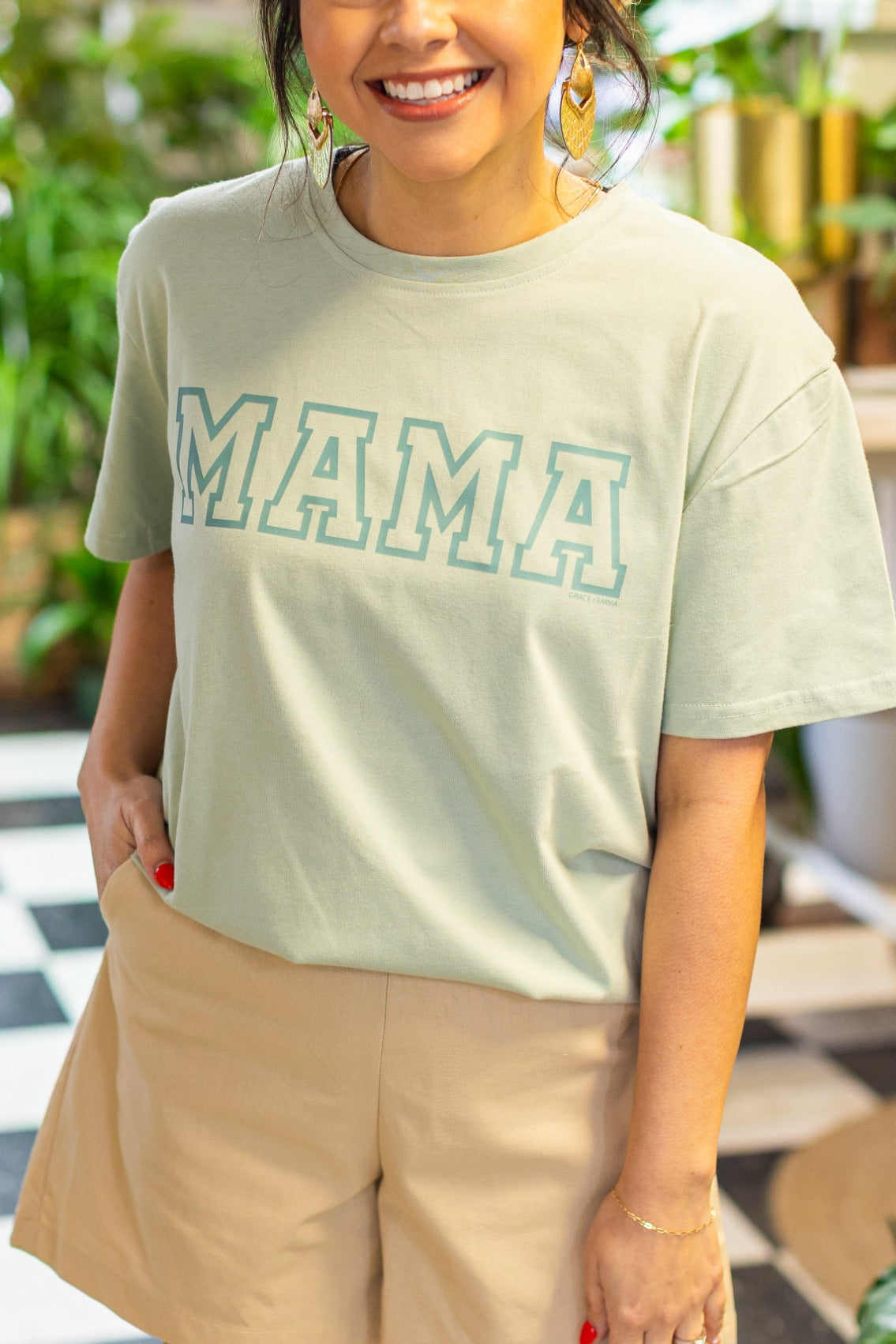 MAMA on Sage Tee Shirt Blank