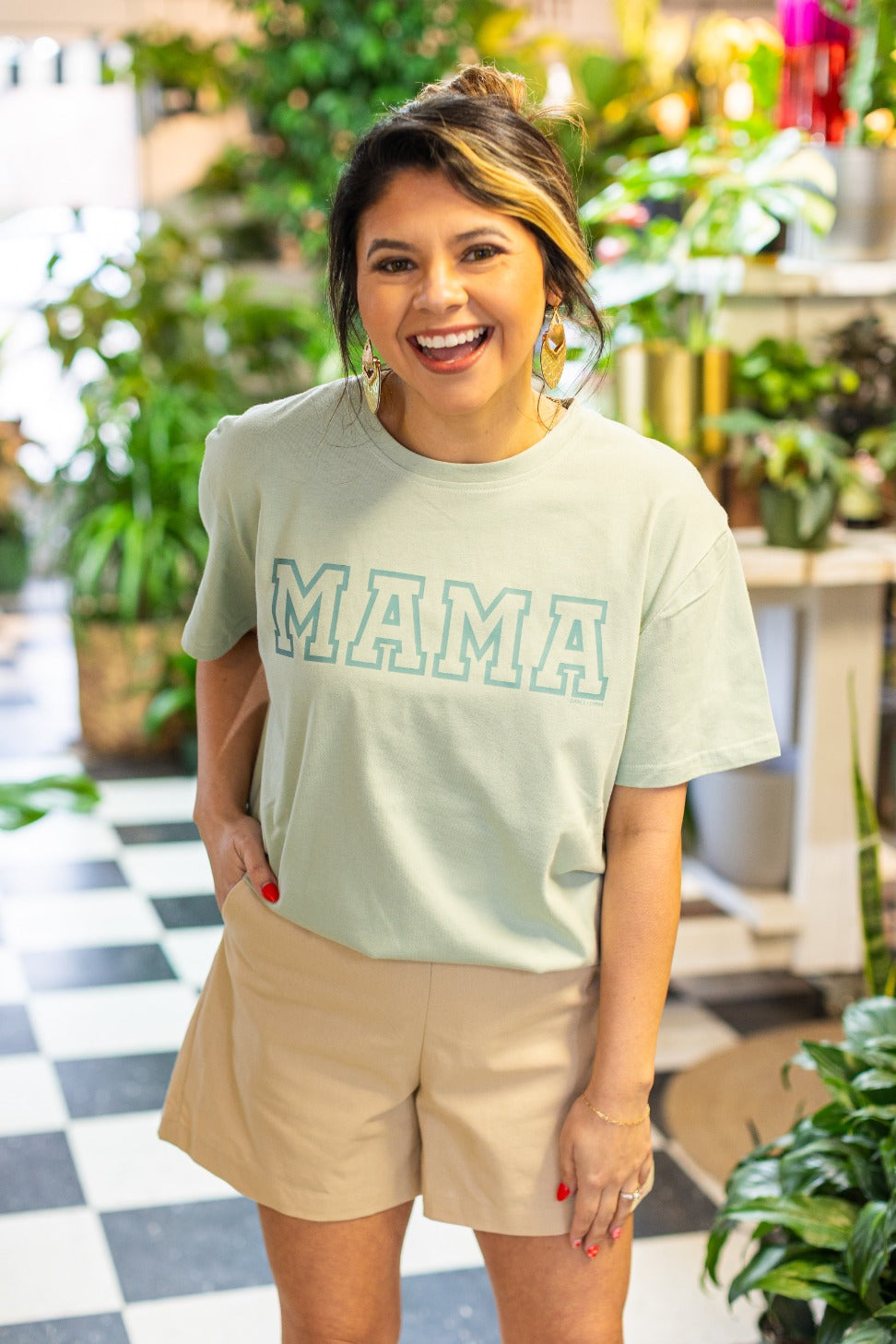 MAMA on Sage Tee Shirt Blank