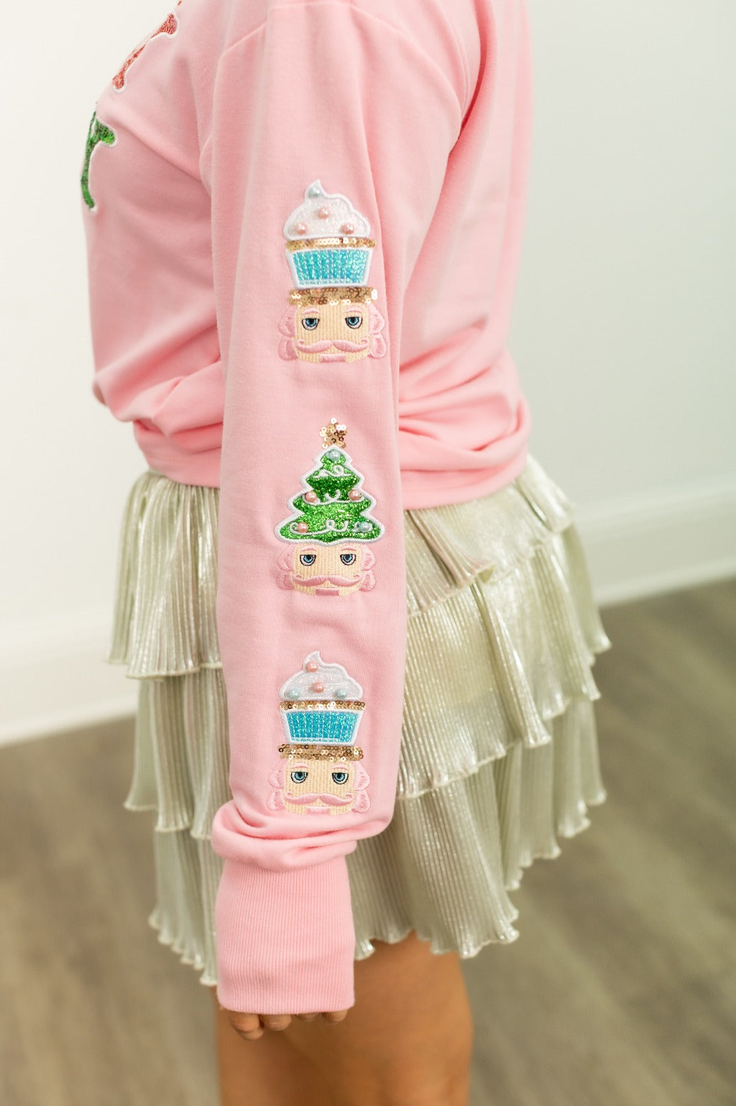 Holly Jolly Sequin Pink Sweatshirt