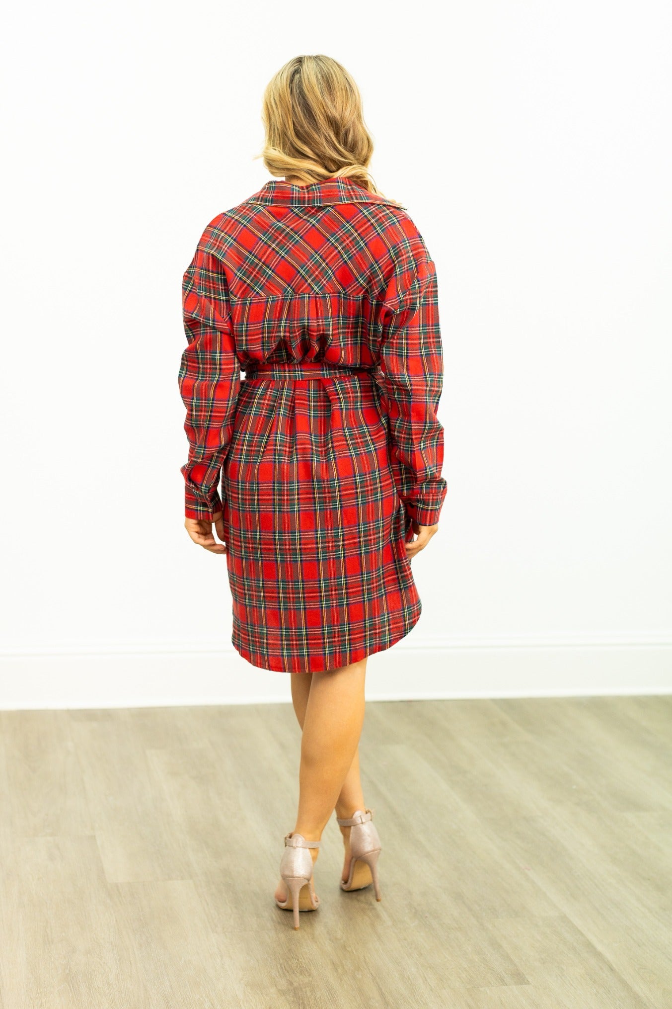 Flannel Dress, Red