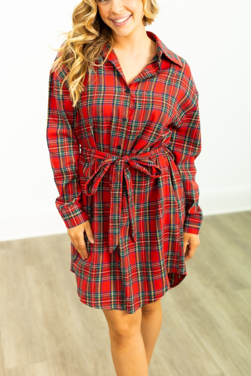 Flannel Dress, Red Red / 3XL Flannel Dress, Red Red / 3XL