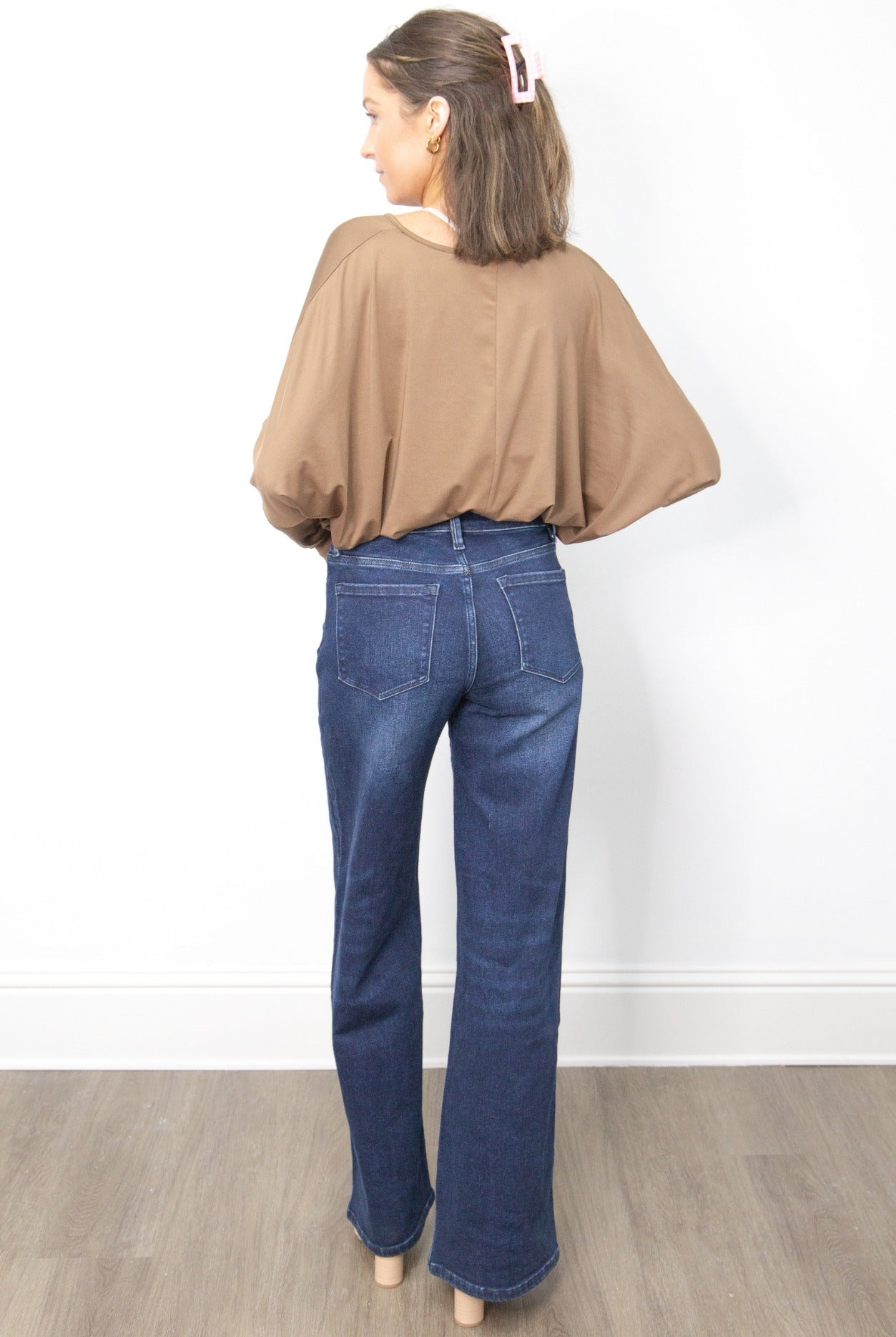 Wide Leg Jeans, Dark Wash