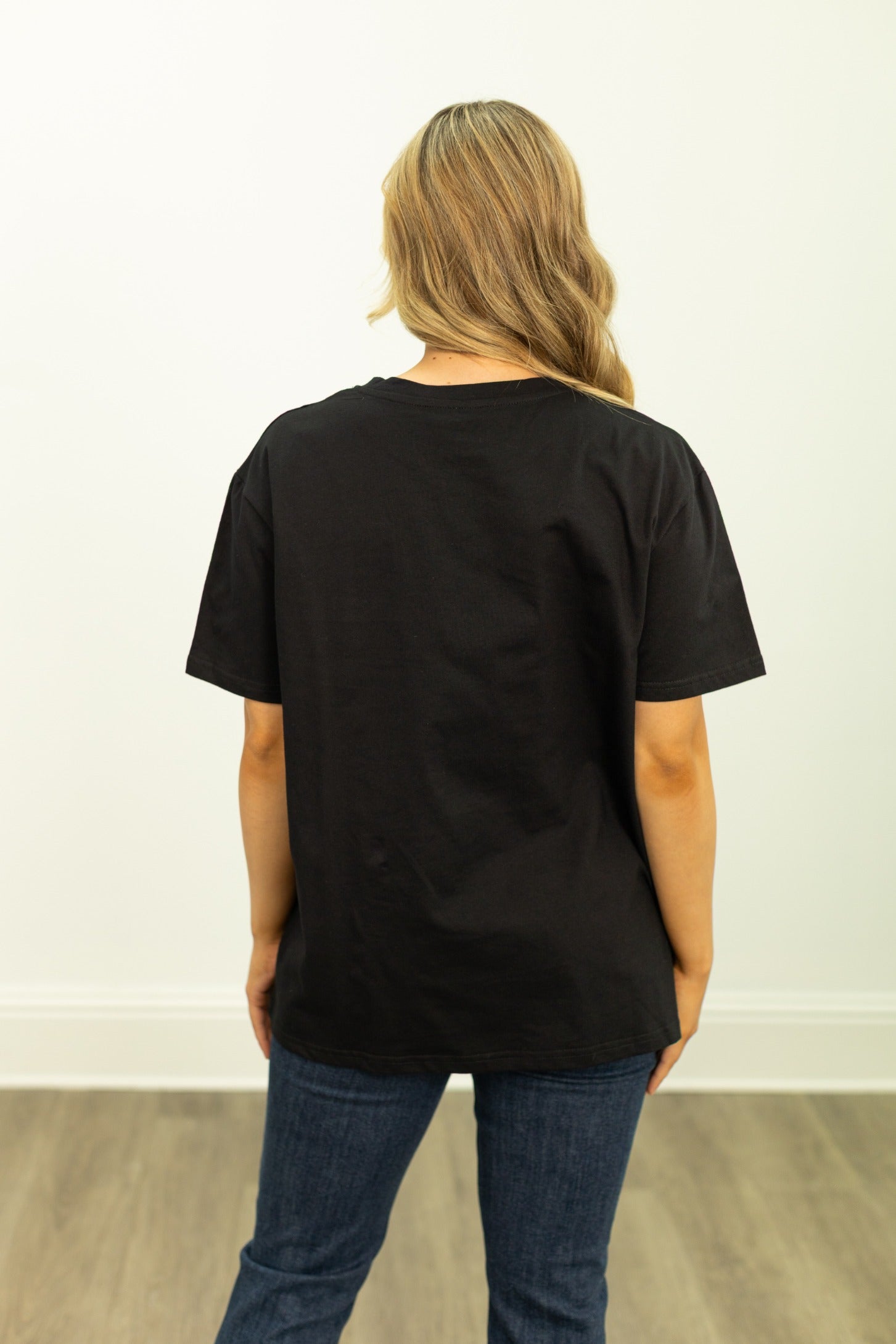 Bring Me an Iced Coffee on Black Tee Shirt Blank