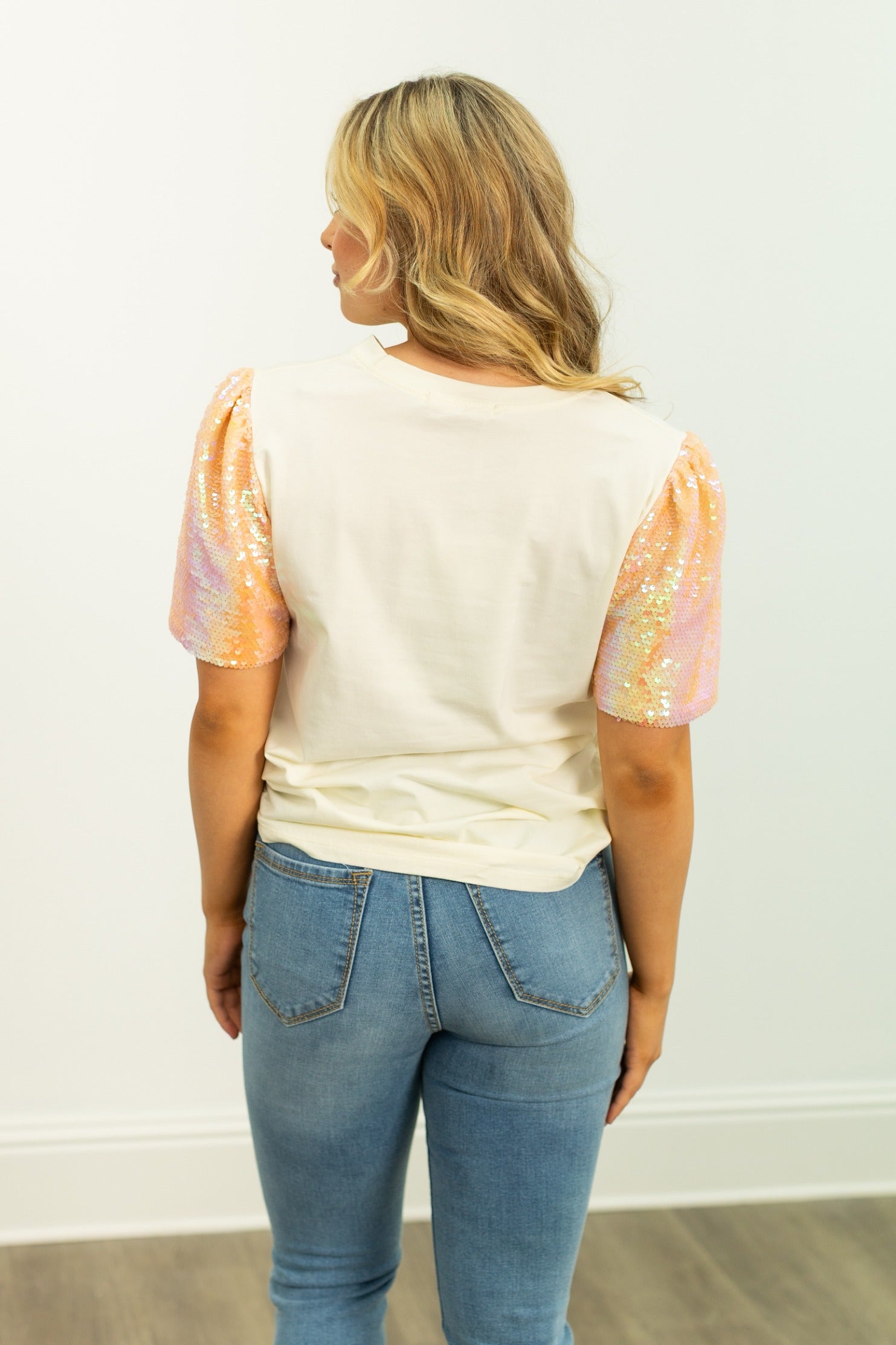 Trio Pumpkins on Princess Top, Cream