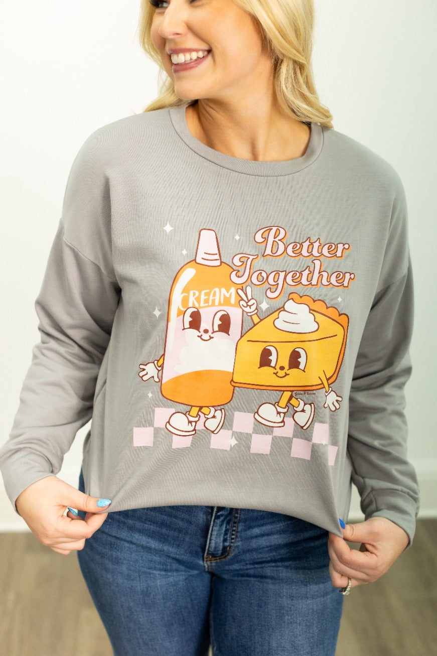 Better Together Light Weight Sweatshirt, Grey