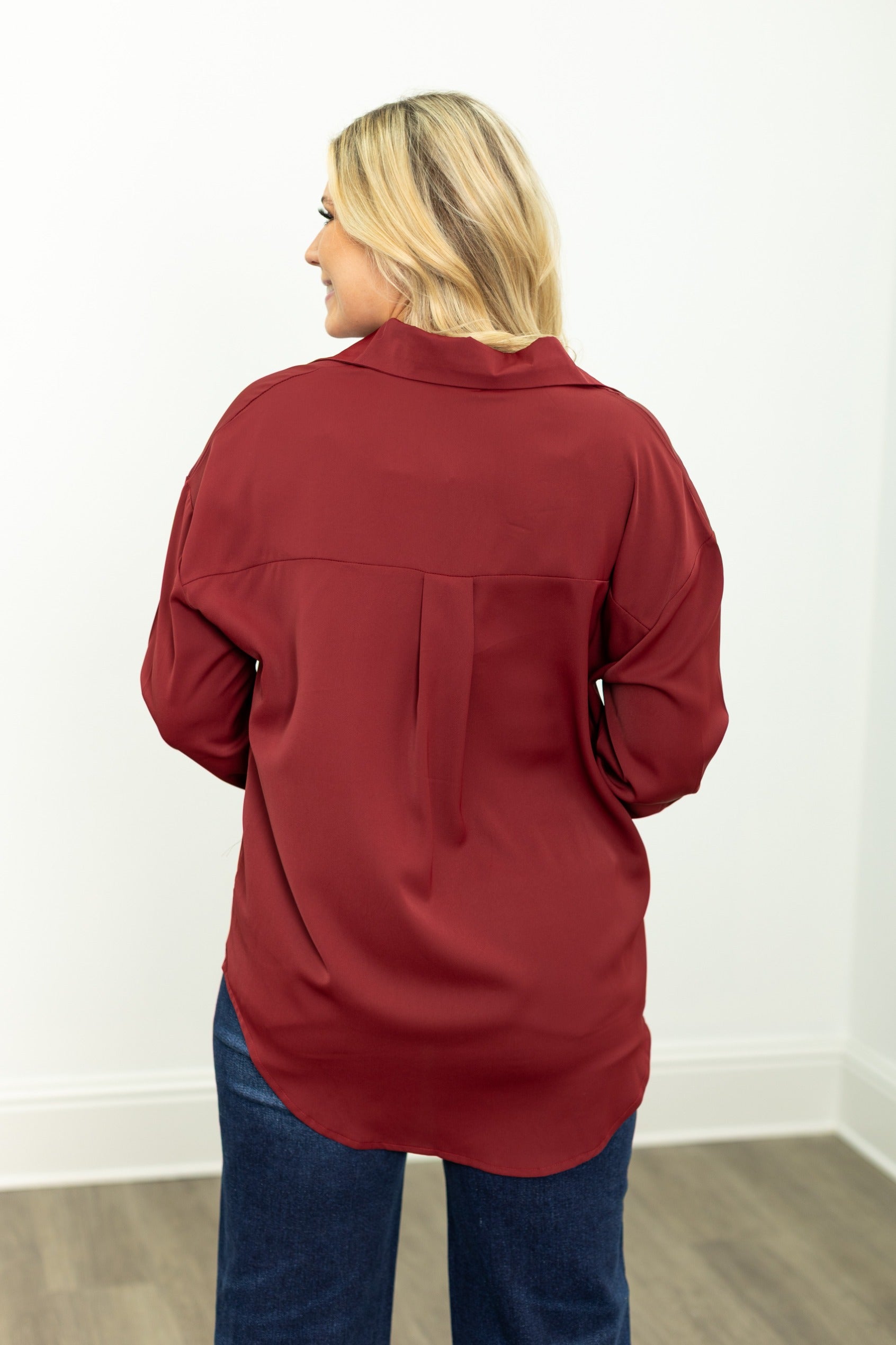 The Kathryn Button-Up, Maroon