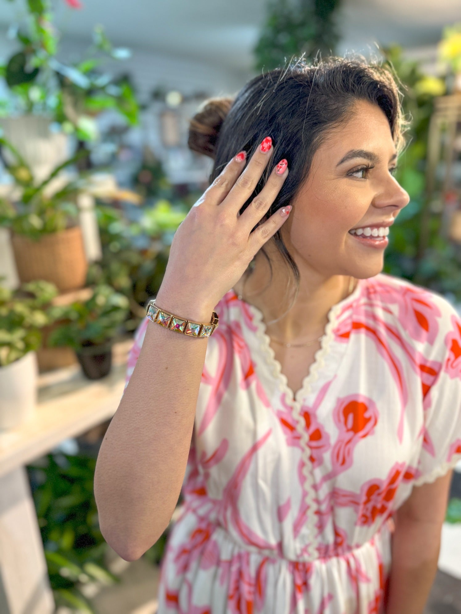 Date Night Square Gemstone Stretch Bracelet