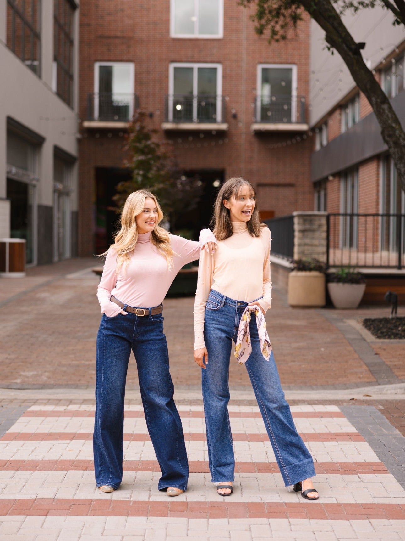 Mock Neck Mesh Top with Pearl Detail, Champagne