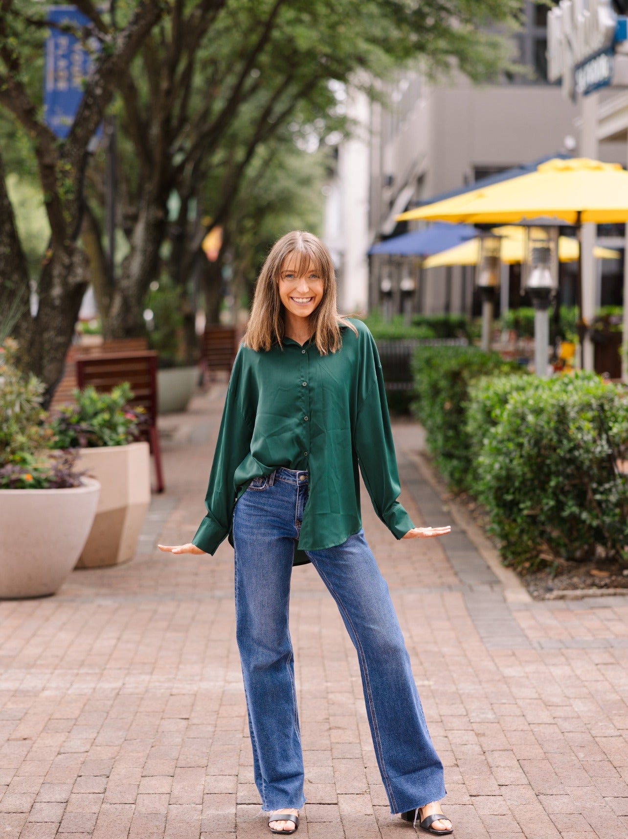 The Kathryn Button-Up, Forest Green