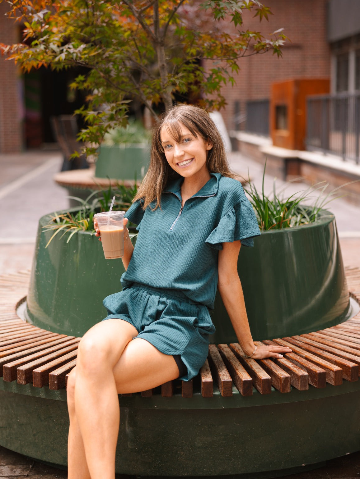 Forest Green Knit Shorts