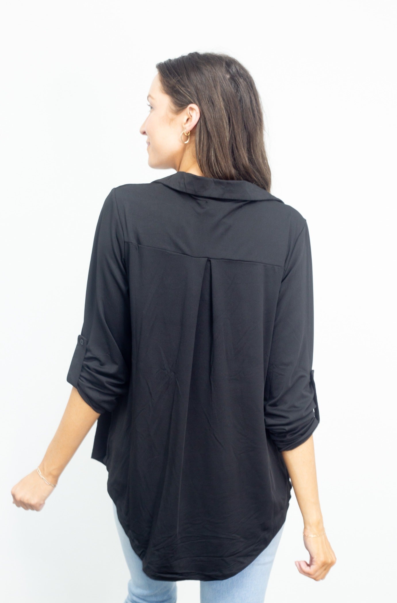Gemma V-Neck Top, Black