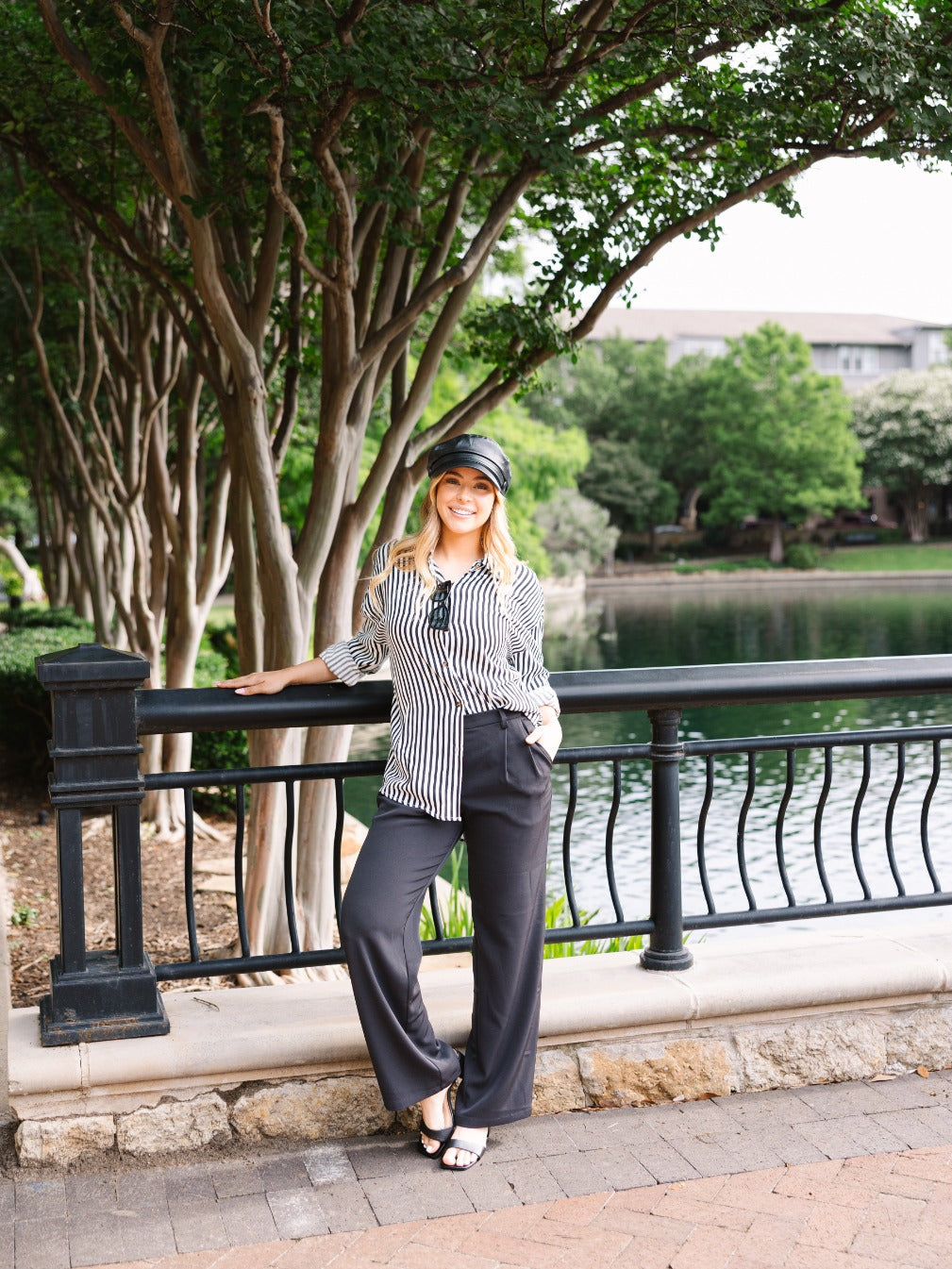 Pleat-Front Trousers, Black