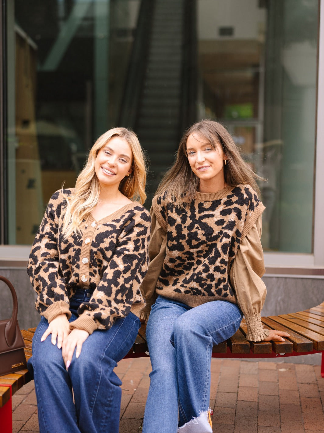 Cropped Cardigan Sweater, Leopard