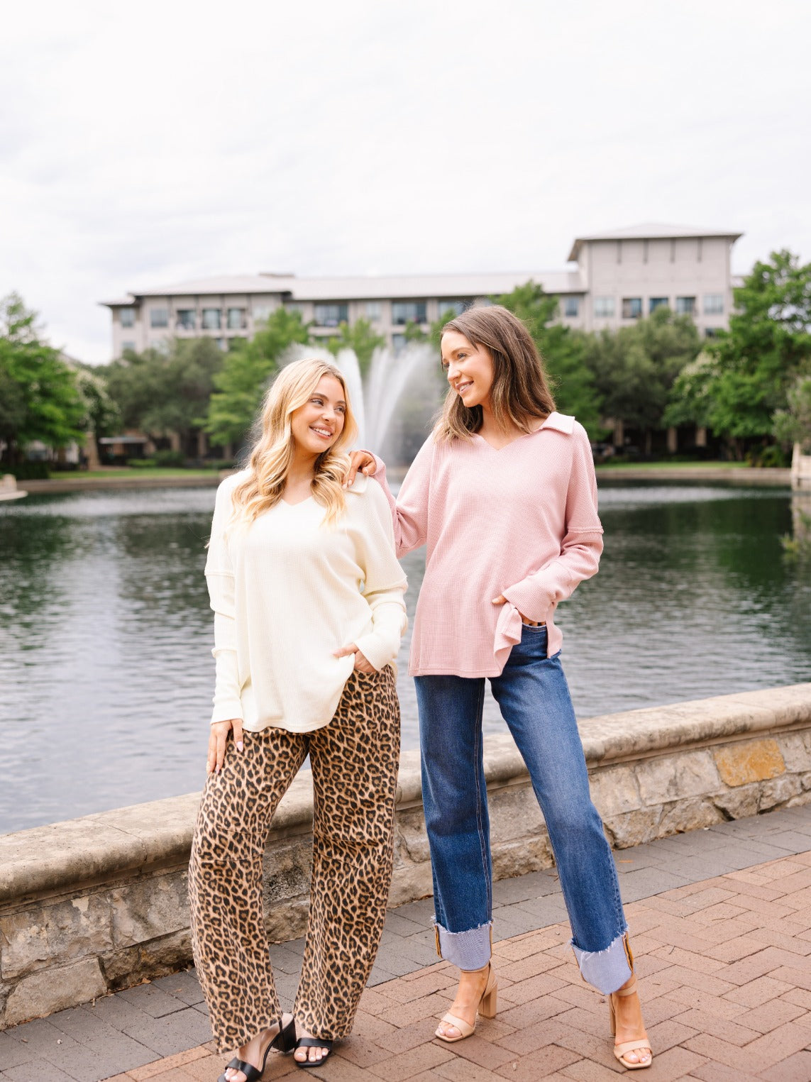Waffle Knit Top, Ivory