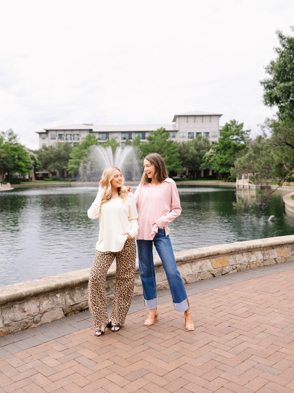 Waffle Knit Top, Pink
